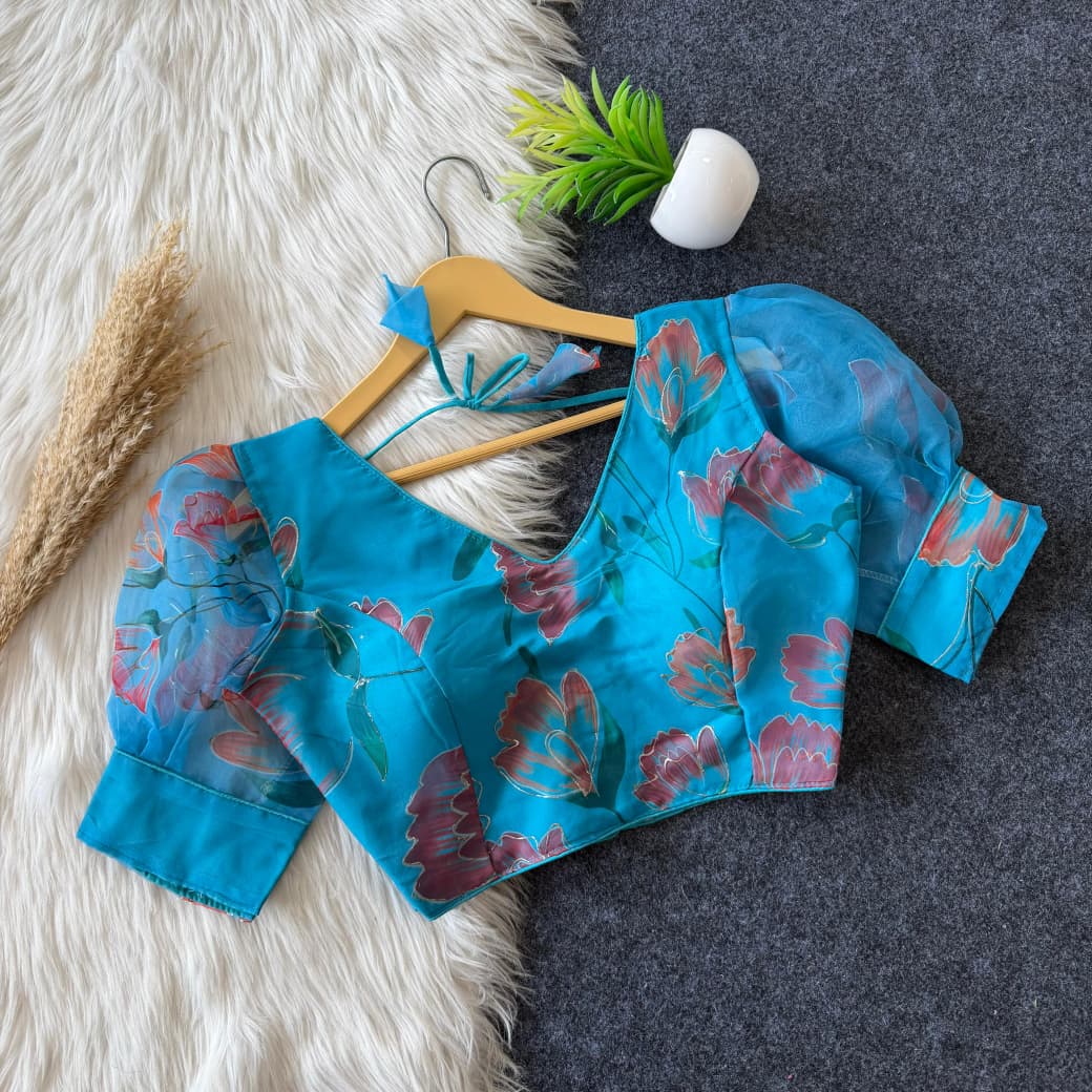 Kalamkari Organza Designer Blouse